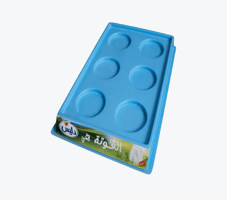 Présentoir en plastique pour la ricotta de la marque Délice