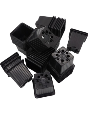 Godets de semis en plastique noirs